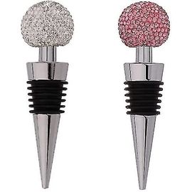 Lot De 2 Bouchons À Vin Bling Decor Crystal Diamond (Blanc, Rose)