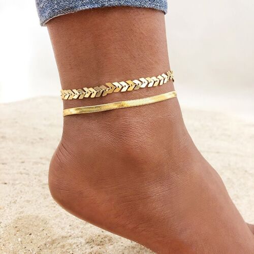 Vnox Femmes Bohême De Cheville En Acier Inoxydable, 2-3 Pièces/Ensemble Élégant Bracelet De Cheville Sur Jambe Pied Vacances Plage Bijoux, Longueur Réglable