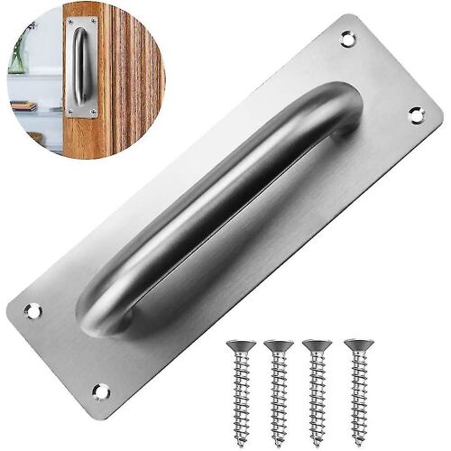 Poignée de porte coulissante avec 4 vis Poignée de porte de grange avec plaque arrière Poignées de porte à pousser en acier inoxydable