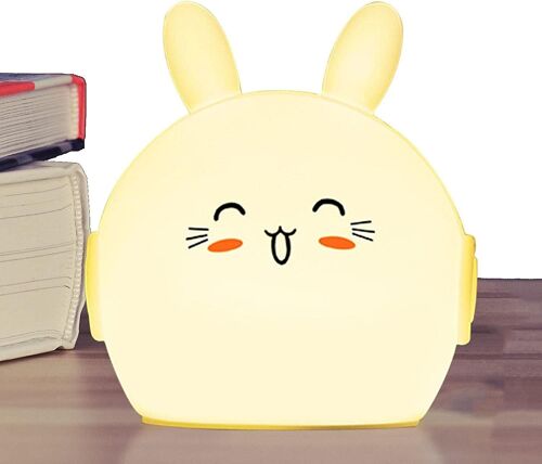 Lapin lumineux en silicone - Veilleuse lapin mignonne pour enfants, chambre d'enfant, bébé, tout-petit, adolescente, décoration de chambre Kawaii,