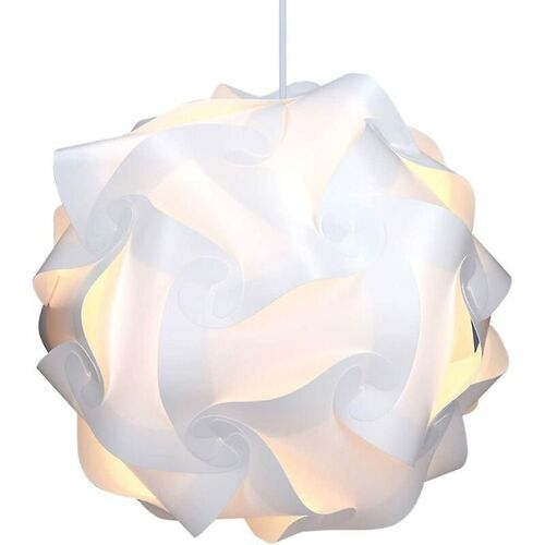 Lampe Puzzle Avec Abat-Jour Xl - Luminaire Iq 30 Pcs 15 Designs Lumière Blanche - Diamètre Environ 40 Cm - Avec Support De Câble À Douille E27