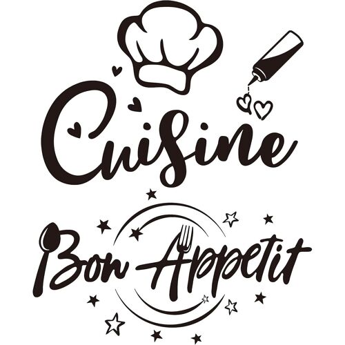 Autocollants muraux autocollant texte français cuisine et bon appétit citation restaurant salle à manger décoration maison autocollant mural autocollant bricolage peinture chambre salon