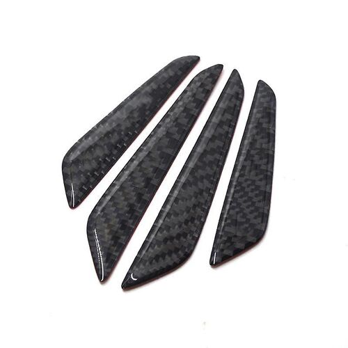 Lot De 4 Autocollants De Protection De Portière En Fibre De Carbone Noire Pour Voiture, Suv, Pick-Up