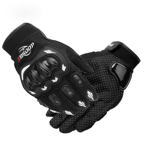 Gants De Moto Et De Scooter D'été, Doigts Longs, Écran Tactile, Antidérapants, Anti-Usure, Noirs, Taille Xl [Version Améliorée]