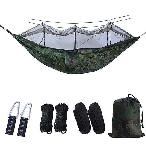 Hamac Suspendu Avec Moustiquaire, Hamac De Jardin Extérieur Avec Bâche, Hamac De Camping Double, Capacité De Charge De 200 Kg (260 X 140 Cm) - Camouflage