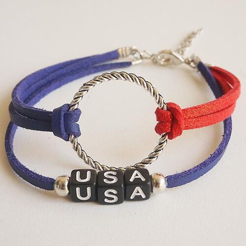 1 Ensemble De Bracelets Du 4 Juillet, Cadeaux De Fête Du Jour De L'indépendance, Bracelets Rouges, Blancs Et Bleus, Bracelets En Ficelle Faits À La Main, Bijoux Patriotiques, Fournitures De Fête, Cadeaux Pour