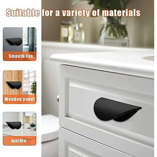Lot de 10 poignées autocollantes pour porte de placard de cuisine, 8 x 3 x 4 cm, sans perçage, pour fenêtre