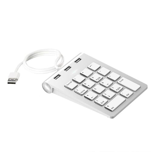 Pavé numérique USB portable, pavé numérique externe avec 3 ports USB 2.0 pour iMac, MacBook Air, MacBook Pro, MacBook, Mac Mini, PC et ordinateurs portables