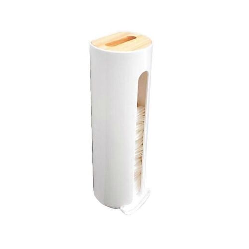 Distributeur de cotons démaquillants - Support mural pratique pour cotons démaquillants, boîte coulissante en plastique semi-transparent, élégant et fonctionnel