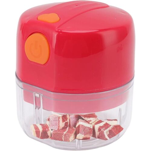 Mini Hachoir À Ail Électrique Sans Fil, Mini Robot Culinaire, Broyeur, Chargeur Usb, Portable, Rouge, Double Lame