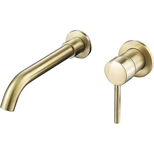 Robinet de lavabo encastré en or brossé