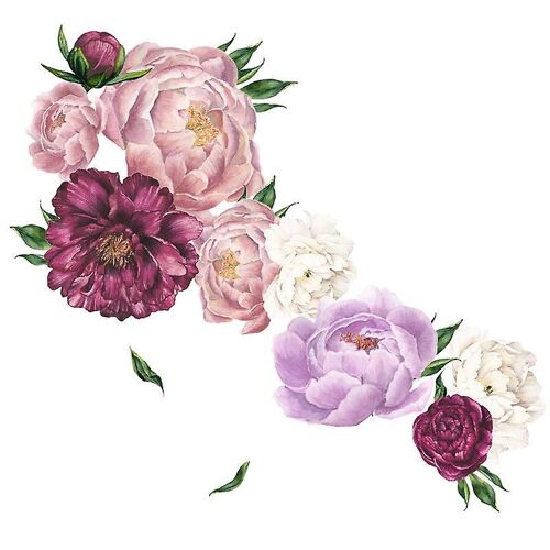 Un ensemble de stickers muraux écologiques et hypoallergéniques Effet tissu doux jolies fleurs Décoration murale pour salon chambre bureau