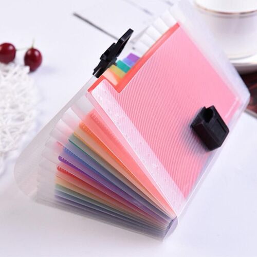 Organiseur De Documents Arc-En-Ciel Multicolore En Plastique Extensible, Petit Format Portable A6 Extensible 13 Compartiments, Classeur Accordéon Pour Documents