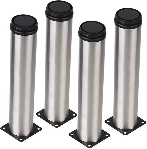 Pieds De Meuble En Métal Argentés 50 X 250 Mm, Réglables En Acier Inoxydable Pour Table De Cuisine