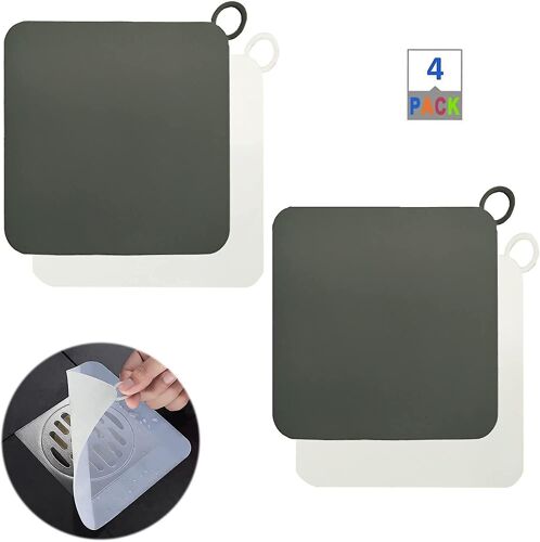 Lot de 4 bouchons de douche en silicone avec filtre pour évier, baignoire et douche, pour salle de bain et cuisine