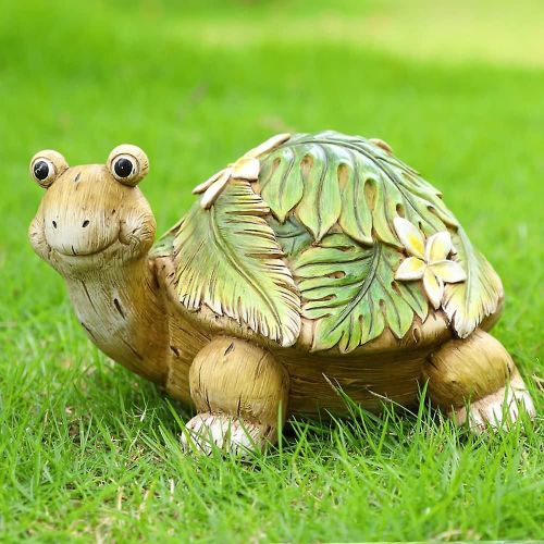 Statue De Tortue De Jardin, Statue D'ornement De Jardin, Ornement De Jardin En Résine Résistante Aux Intempéries Pour Patio, Balcon, Cour, Pelouse, Cadeau De Pendaison De Crémaillère Unique.