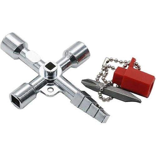 Clé utilitaire universelle en 1, clé en croix, clé à molette, clé carrée universelle en alliage pour ascenseur, armoire électrique, boîte, clé à douille