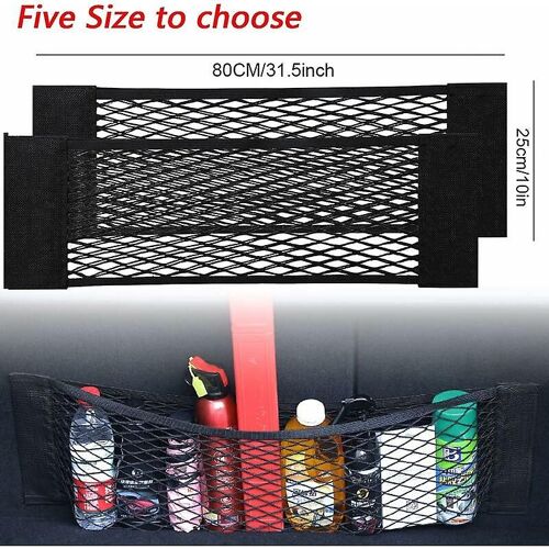 [Lot De 2] Filet De Coffre De Voiture, Grand Format 80 X 25 Cm, Pour Bouteilles, Courses, Rangement Supplémentaire Pour Voiture Et Camion