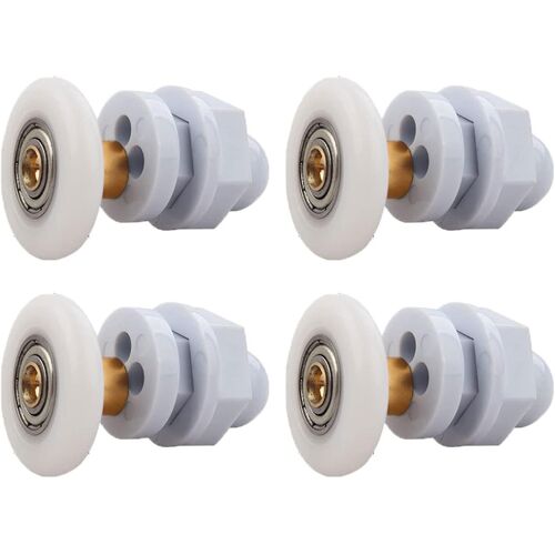 Roulettes de porte de douche, 8 pièces, roulettes de porte coulissante en laiton, pour remplacement de roulettes de porte de douche coulissante en verre (27 mm)