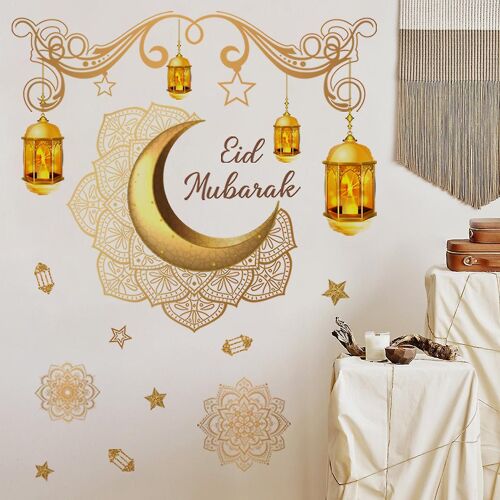 Un ensemble d'autocollants muraux, lampes lune étoiles décoration murale pour salon bureau chambre cuisine autocollants amovibles