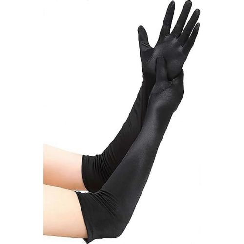 Gants Longs En Satin Style Opéra Années 1920 Pour Femme, Longueur Coude, Costume De Fête