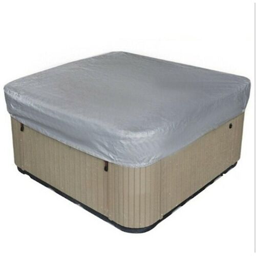 Housse de spa d'extérieur carrée, imperméable, en polyester 190T, anti-poussière et anti-UV, avec sac de rangement, gris, 218 x 218 x 30 cm