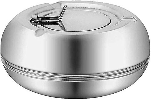 Cendrier Rond Moderne En Acier Inoxydable - Avec Couvercle Coupe-Vent - Portable, Réutilisable, Pour Usage Extérieur Ou Intérieur
