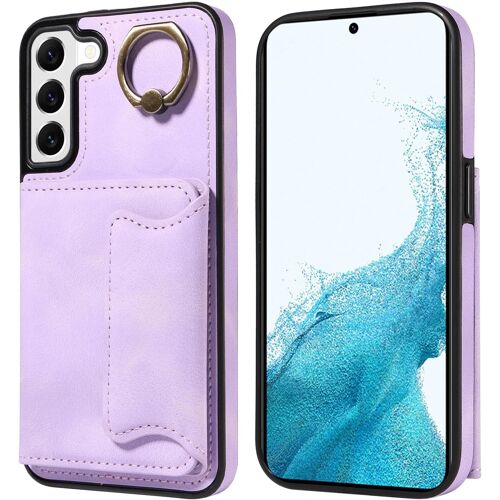 KAL-Coque Pour Samsung Galaxy S22 5G, Ultra Mince Tpu Anti-Chute Et Antichoc Protection Housse Cover, Avec Support De Bague Et Fente Pour Carte Silicone Etui Case (Violette)