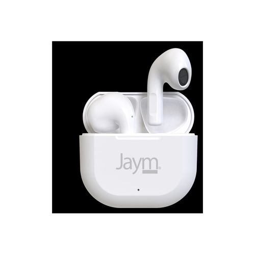 JAYM TS-123B - Écouteurs sans fil avec micro - intra-auriculaire - Bluetooth - blanc