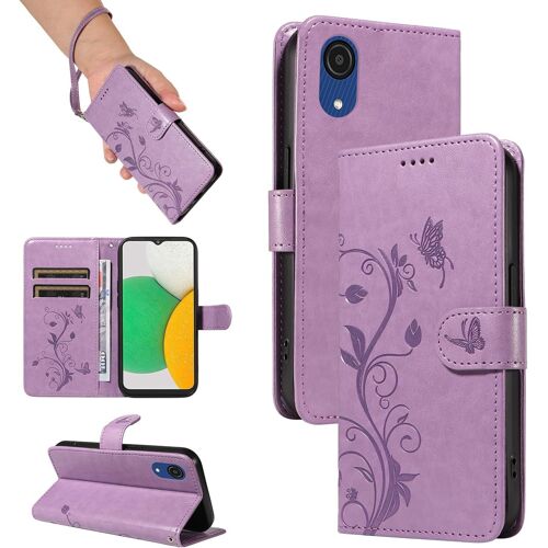 KAL-Coque Pour Samsung Galaxy A03 Core - Étui Coque Antichoc Portefeuille Avec Porte Cartes, Pu Cuir Magnétique Boîtier En Silicone Et Protection De Caméra, Violette