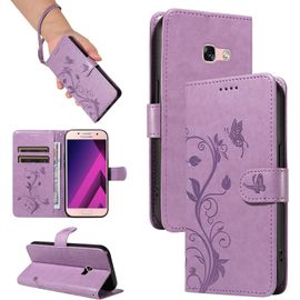 Kal-Coque Pour Samsung Galaxy A3 2017 - Étui Coque Antichoc Portefeuille Avec Porte Cartes, Pu Cuir Magnétique Boîtier En Silicone Et Protection De Caméra, Violette