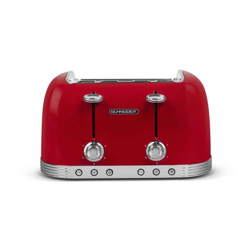 Schneider Feeling's Vintage SCTO4R - Grille-pain - 4 tranche - 4 Emplacements - rouge