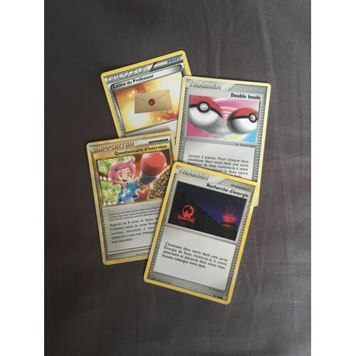 (908) Lettre Du Professeur + Double Boule + Questionnaire D'interview + Recherche D'énergie (Pokemon)
