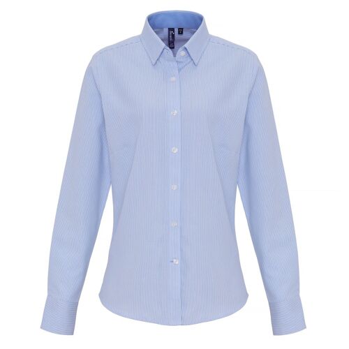 Chemise Manches Longues - Femme - Pr338 - Bleu Rayé