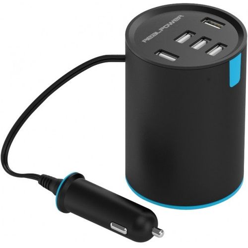 Realpower Tube 5 - Adaptateur d'alimentation pour voiture - 10 A - 5 connecteurs de sortie (USB)