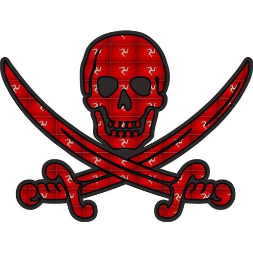Autocollant Sticker Pirate Jack Rackham Calico Drapeau Pays Gbm Ile De Man