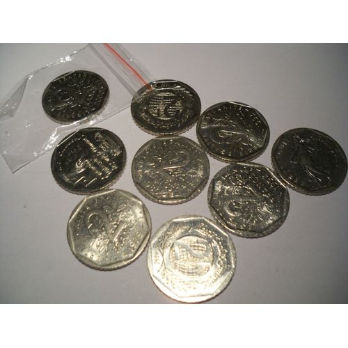Cl4086 Lot De 7 Pieces De 2 Francs Francaise Voir Le Descriptif.
