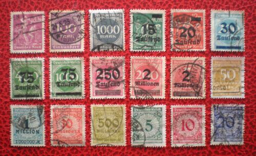 Lot De 18 Timbres Oblitérés - Allemagne - Année 1923 - République De Weimar - Deutsches Reich