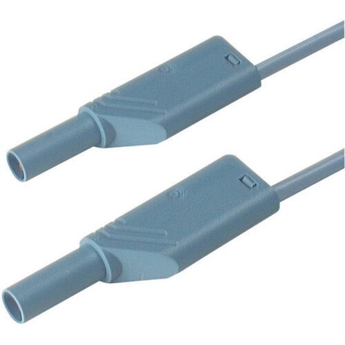 SKS Hirschmann MLS SIL WS 50/1 Cordon de mesure de sécurité[Banane mâle 4 mm -Banane mâle 4 mm ] 0.5 m bleu