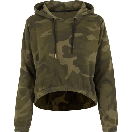 Sweat À Capuche Camo - Court - Femme - By065 - Vert Camo