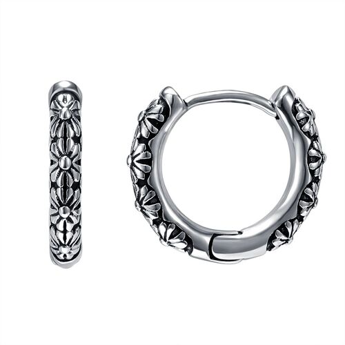 Boucles D'oreilles À Motif Gravé Gothique Vintage Pour Hommes, Mode Hip Hop, Rue Punk, Bijoux De Fête, Cadeaux