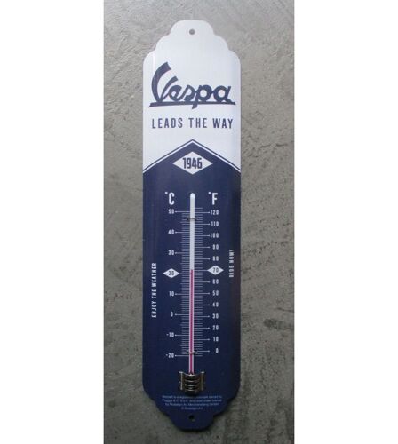 Thermometre Vespa Blanc Et Bleu Leads The Way Deco Tole Métal