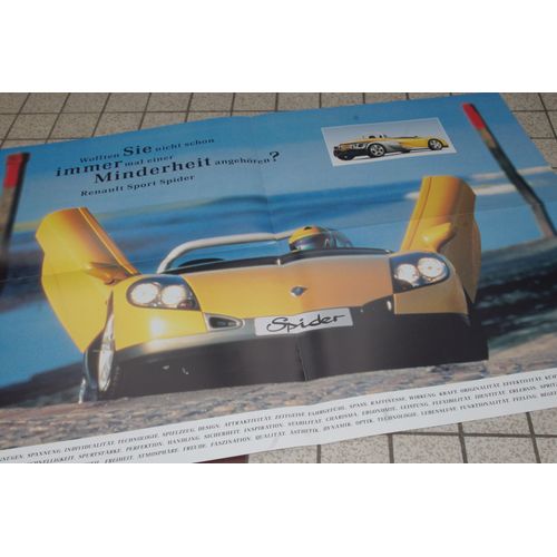 Affiche Poster Publicitaire Sur La Renault Sport Spider - Edition 4/96 80.000 En Allemand
