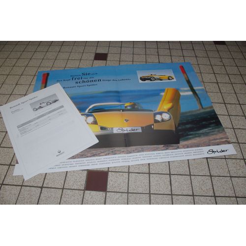 Poster / Affiche Renault Sport Spider - Edition 11/97 - 75.000 + 1 Dépliant Sur Les Tarifs En Allemand Edition August 1997