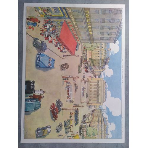 Affiche scolaire ROSSIGNOL double face des années 1950-60