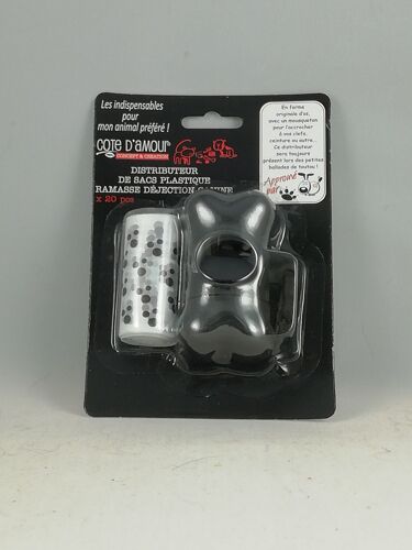 Distributeur Ramasse Déjection Canine Crotte Os + 1 Recharge 20 Sacs