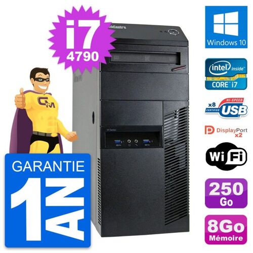 PC Tour Lenovo M93p Intel Core i7-4790 RAM 8Go Disque 250Go Windows 10 Wifi