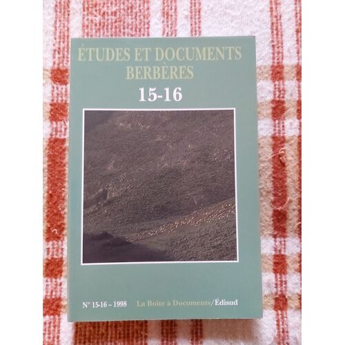 Etudes Et Documents Berberes 15/16