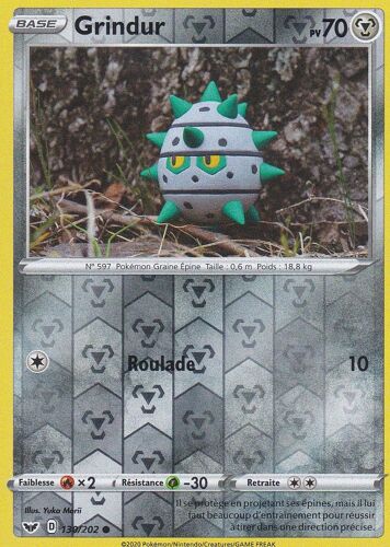 Carte Pokemon - Grindur - 130/202 - Reverse - Épée Et Bouclier