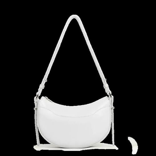 Lancaster - Sac besace demi-lune Suave Ace en cuir - Gris